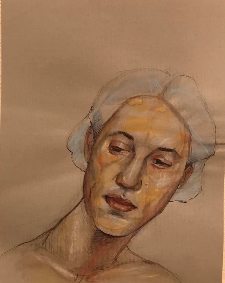7-Sketch-Woman-2020-Mixed-media-and-watercolor-on-paper-12-x-9