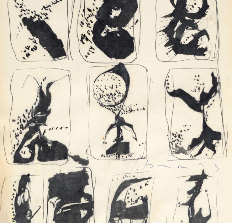 Lucio-Fontana-Untitled-Ten-Studies-for-Concetto-Spaziale-1953
