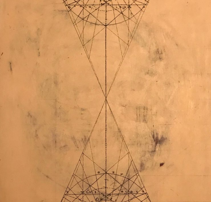 3-Penny-Cerling-_Time-Tunnel_-From-Sundials-to-Black-Holes-Series-1998-Pen-ink-and-acrylic-on-wood-24-x-18-in.