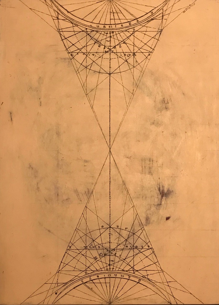3-Penny-Cerling-_Time-Tunnel_-From-Sundials-to-Black-Holes-Series-1998-Pen-ink-and-acrylic-on-wood-24-x-18-in.