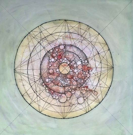 4-Penny-Cerling-Beginning-Red-Algae-Lignin-Plant-Evolution-series-2020-Pen-ink-and-oil-on-wood-24-x-24-in