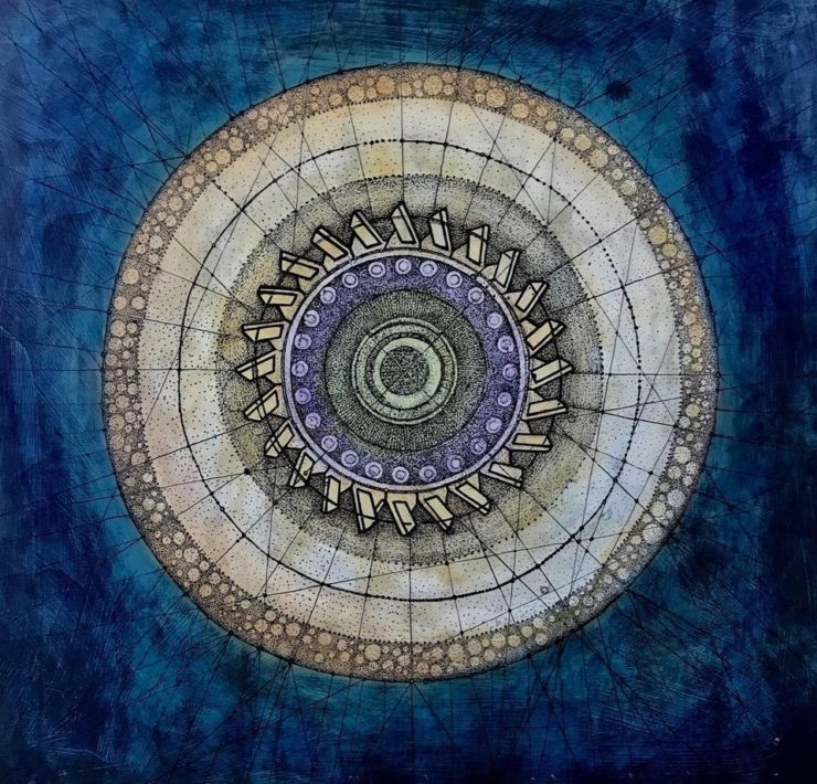 5-Penny-Cerling-Structure-Lignin-Transportation-Lignin-Plant-Evolution-series-2020-Pen-ink-and-oil-on-wood-24-x-24-in.
