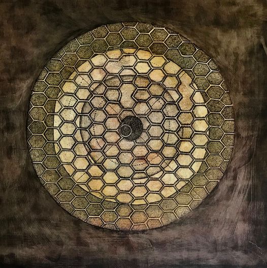 7-Penny-Cerling-_Destruction-Lignin-Termites_-Lignin-Plant-Evolution-series-2020-Pen-ink-and-oil-on-wood-24-x-24-in.