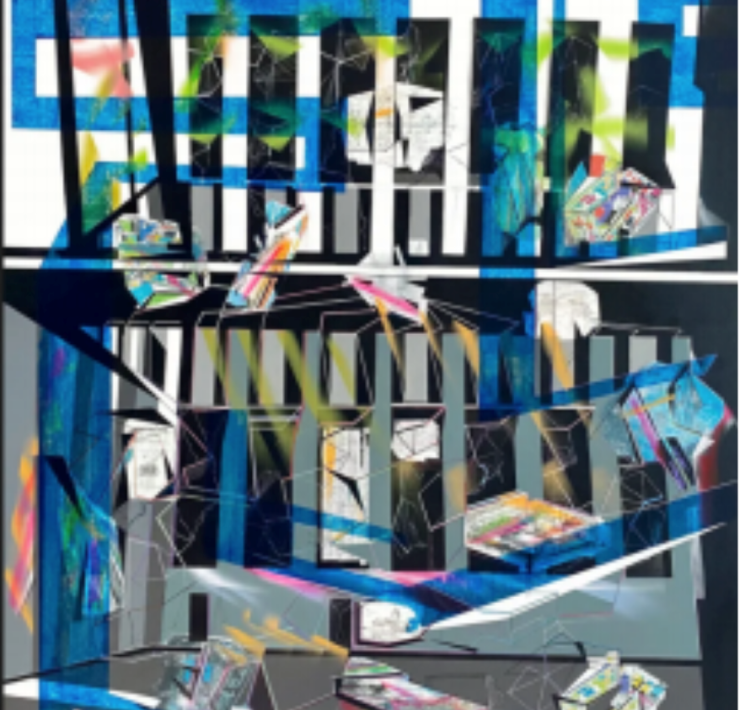 1-Emilie-Duval-_The-Columns-of-Hope-and-Despair_-2020-acrylic-ink-marker-spray-paint-collage-on-canvas-75-x-52