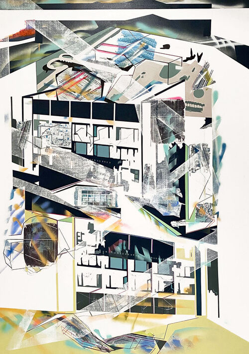 4-Emilie-Duval-_Structural-Stars-and-Dust_-2020-Acrylic-ink-marker-spray-paint-and-collages-on-canvas-72-×-52-in