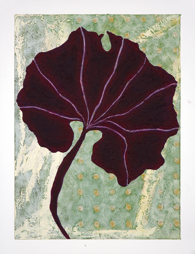 2-Tracye-Wear-“Giant-Ligularia-Leaf”-2020-oil-stick-on-paper-16.125-x-12-¼-inches