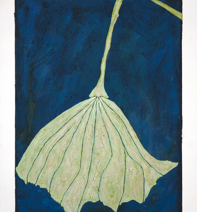 6-Tracye-Wear-“Dried-Lily-Pad”-2020-oil-stick-on-paper-16.125-x-12-¼-inches