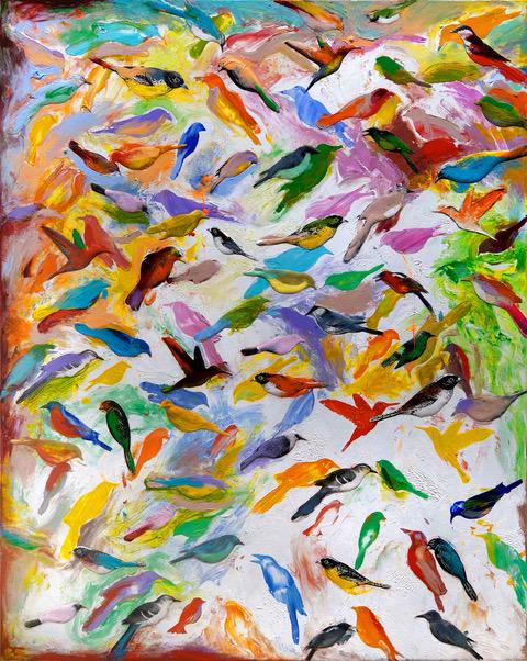 6-Roberta-Harris-“Fly-Me-to-the-Moon”-2021-Acrylic-and-Mixed-media-on-canvas-60-x-48-in