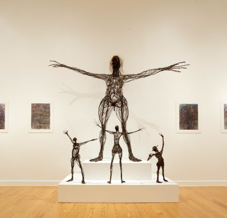 8-Jesse-Lott-“Woman”-Found-objects-and-wire-top.-“Figures”-2000-2019-Wire-glass-and-found-objects-bottom.-Image-from-Station’s-website
