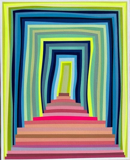 3-Christopher-Cascio-Untitled-Portal-Pink-stairs-Aerosol-acrylic-2020-2021-16-x-20-inches