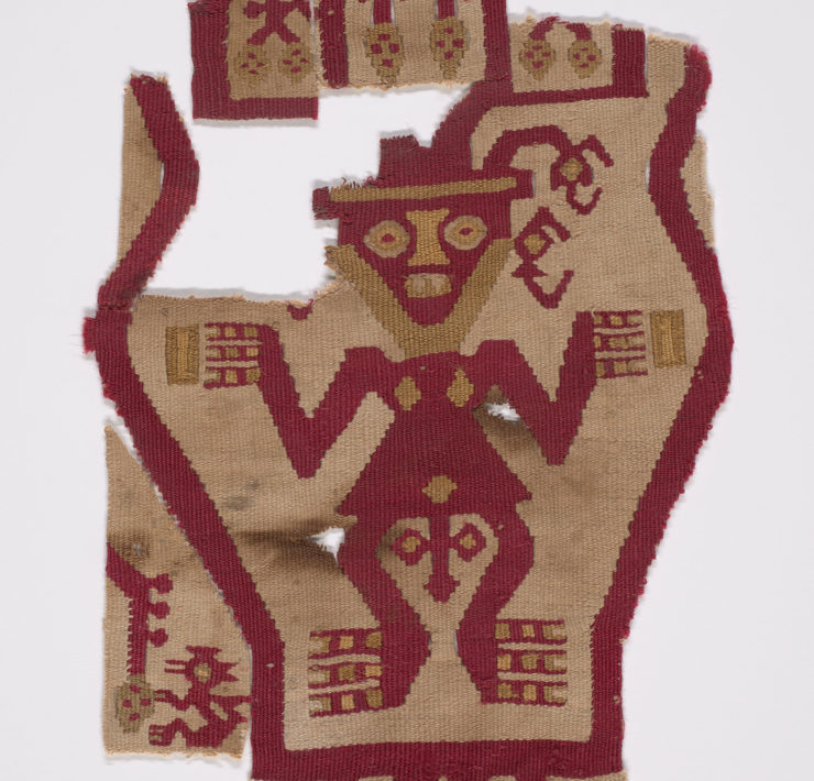 8-Textile-Fragment-Depicting-Male-Figure-Plants-and-Monkeys-ca.-1400–1460