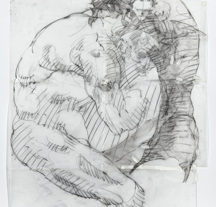 2-James-Drake-_The-Sound-of-Forgiveness-V_-2021-charcoal-pencil-tape-on-paper-55-x-42-inches