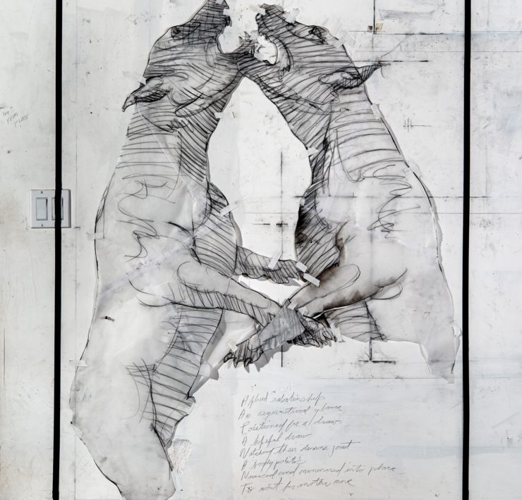 3-James-Drake-_A-Fluid-Relationship_-2021-charcoal-pencil-tape-paper-wall-outlets-on-sheetrock-66-x-48-x-3-¼-inches