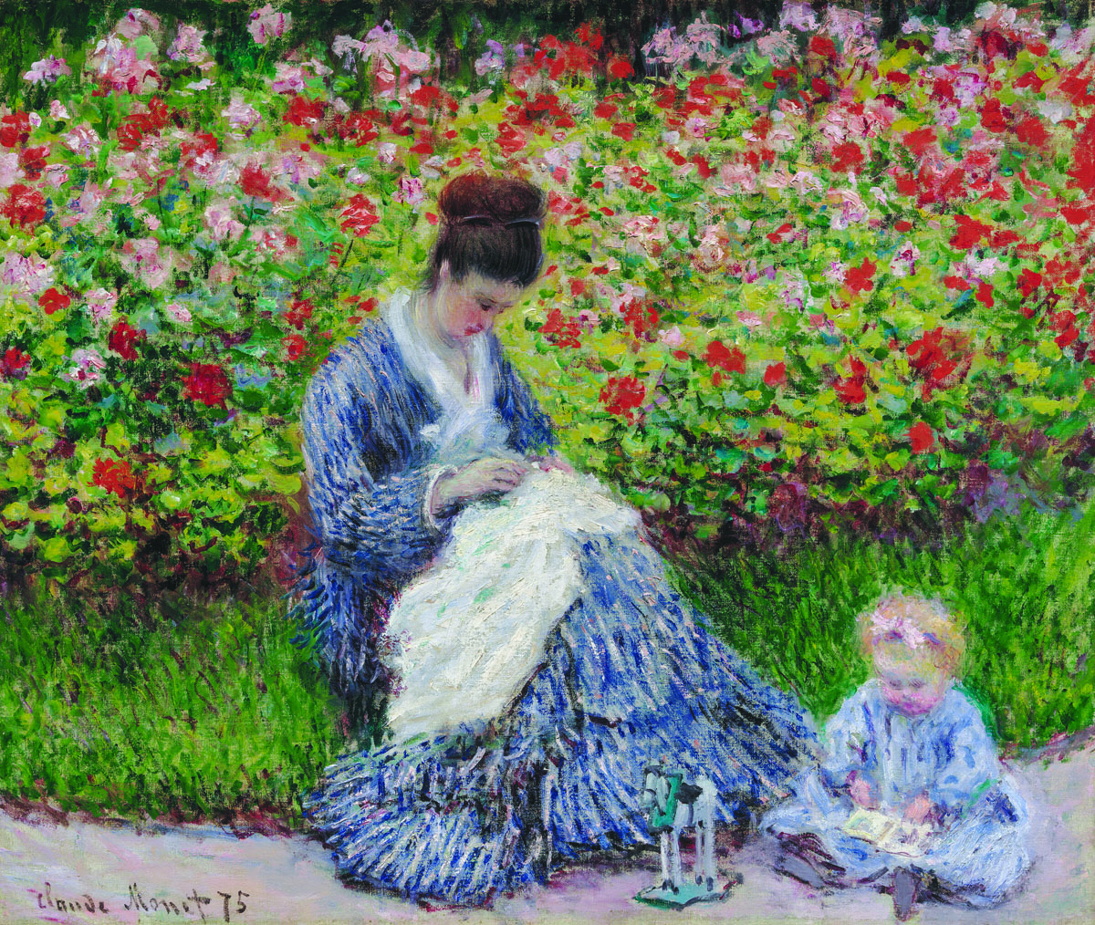 12-Monet-Camille-Monet-and-a-Child-in-the-Artists-Garden-in-Argenteuil-1875