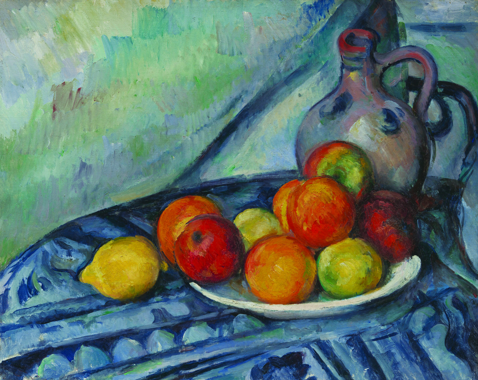 7-Cezanne-Fruit-and-a-Jug-on-a-Table-c.-1890-94