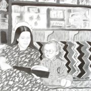 1-Michael-Bise-_Mother-Reading-to-Her-Son_-2022-graphite-on-paper