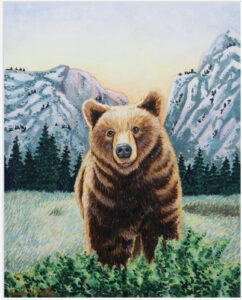 1) Sarah Webster Smith’s watercolor of a bear in a golden landscape debuts at the First Saturday Arts Market on October 4 1) Sarah Webster Smith’s watercolor of a bear in a golden landscape debuts at the First Saturday Arts Market on October 4