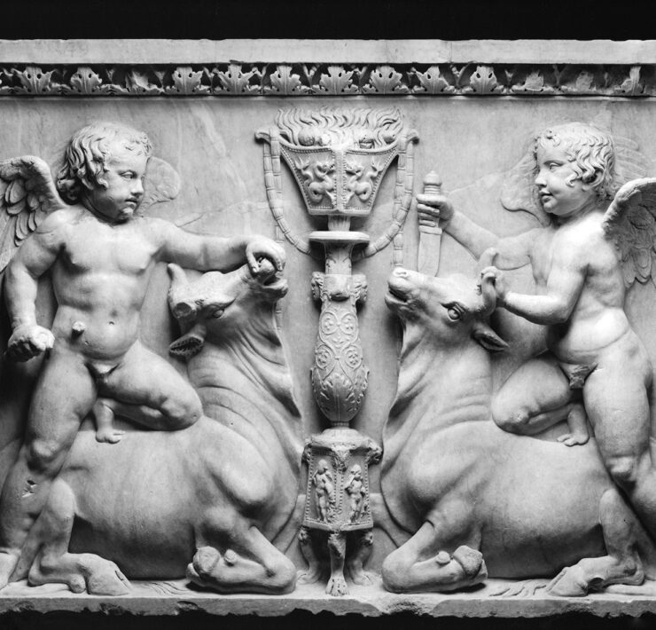 13 Relief with Cupids Performing Sacrifice of Bulls (Tauroctony)