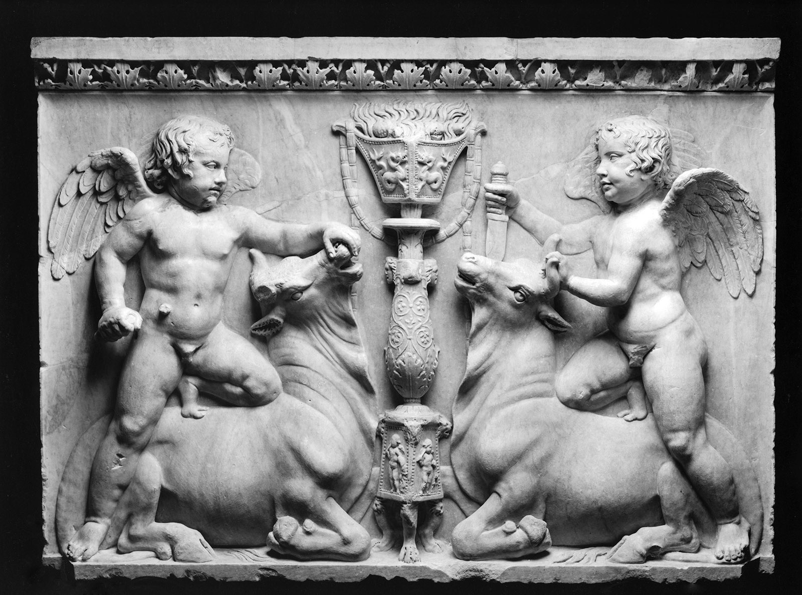 13 Relief with Cupids Performing Sacrifice of Bulls (Tauroctony)
