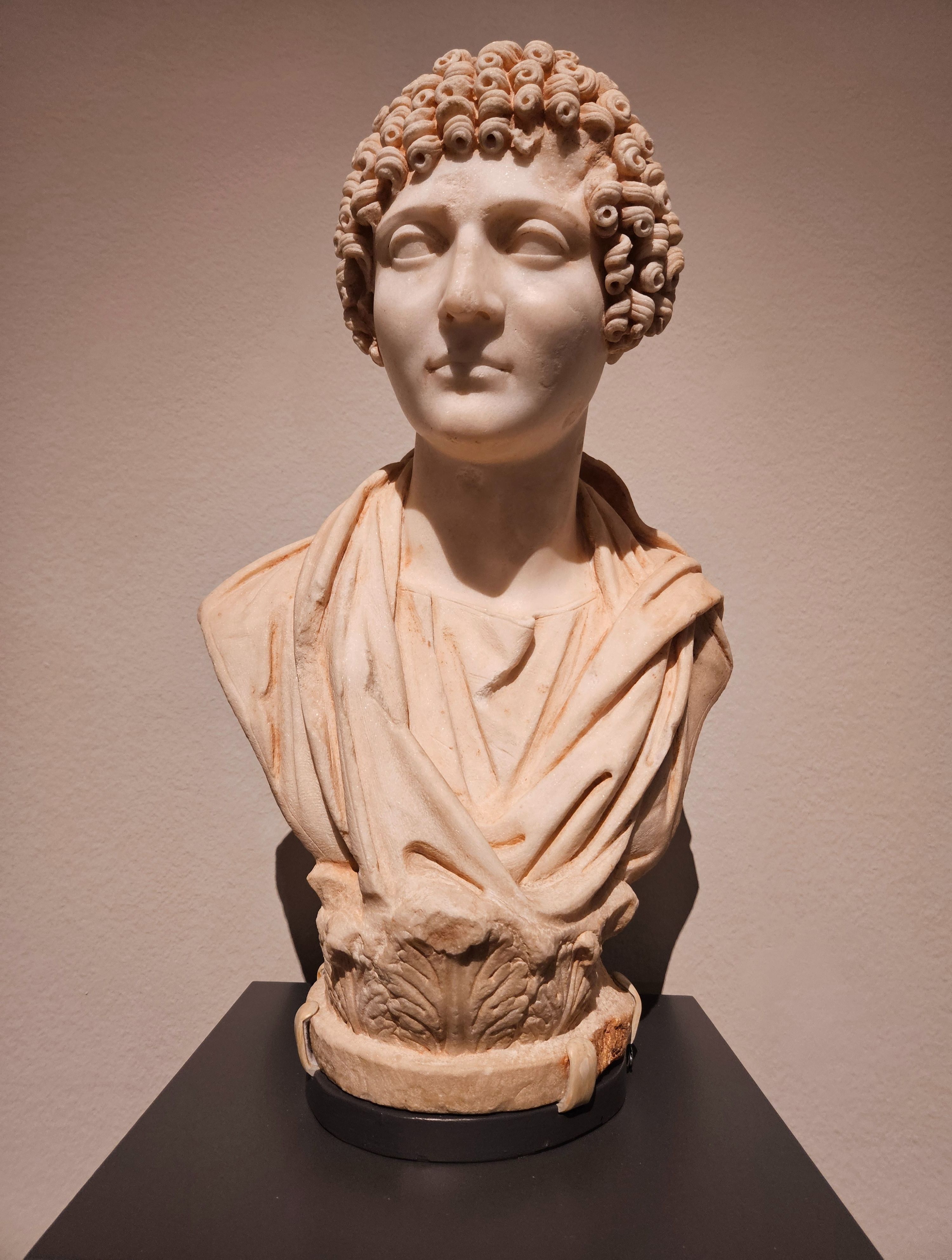 “Portrait Bust of a Priestess,” Roman Empire, late 1st–early 2nd century, marble, Carlos Museum