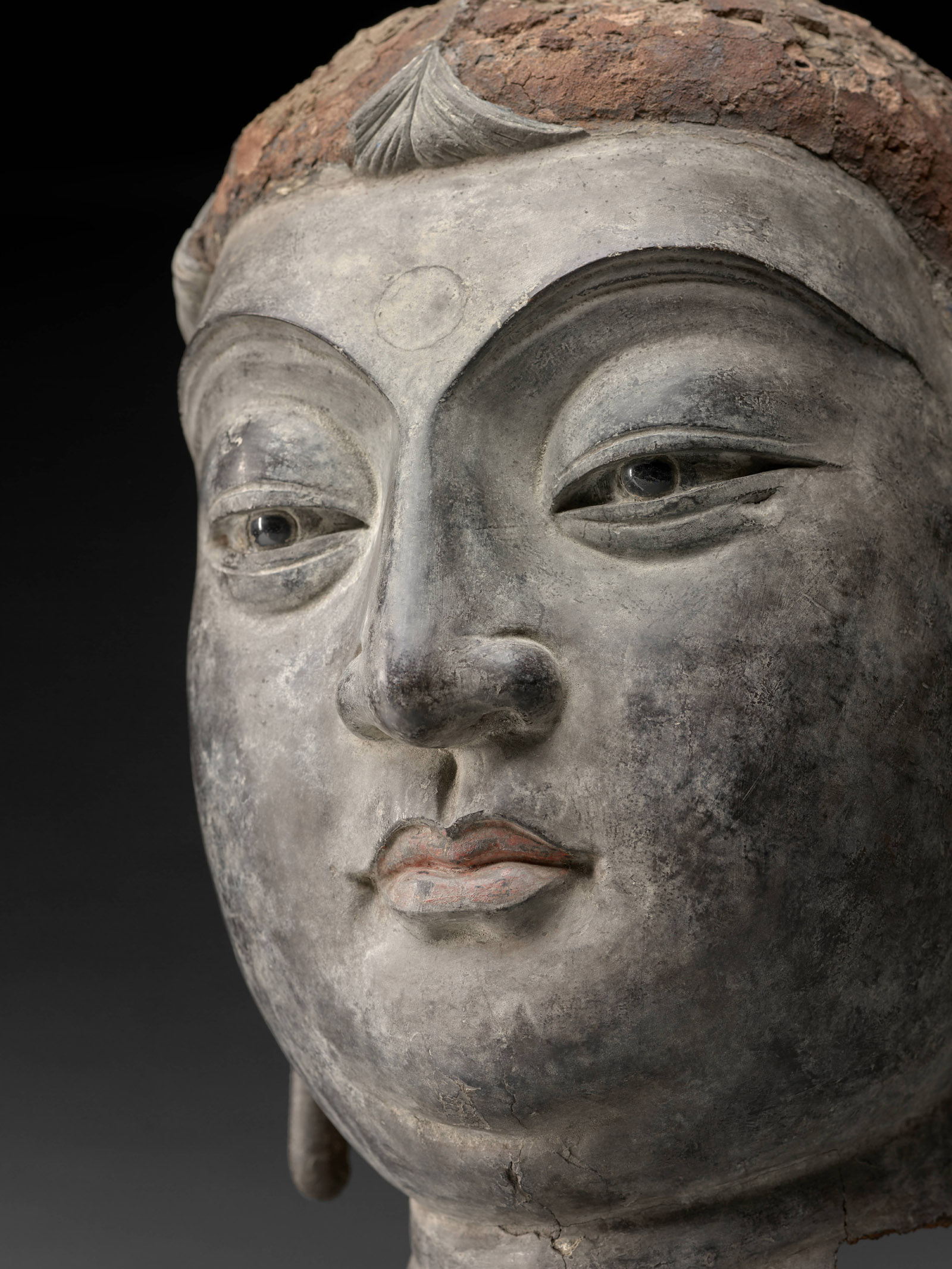 09a Buddha Head [detail], China, Tang dynasty, 8th century