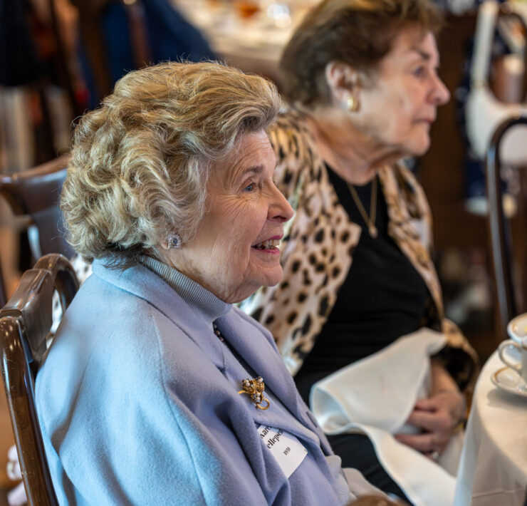 LHSAA Photo 14 – Honoree Karen Tellspsen, class of 1958, watching the tribute presentation