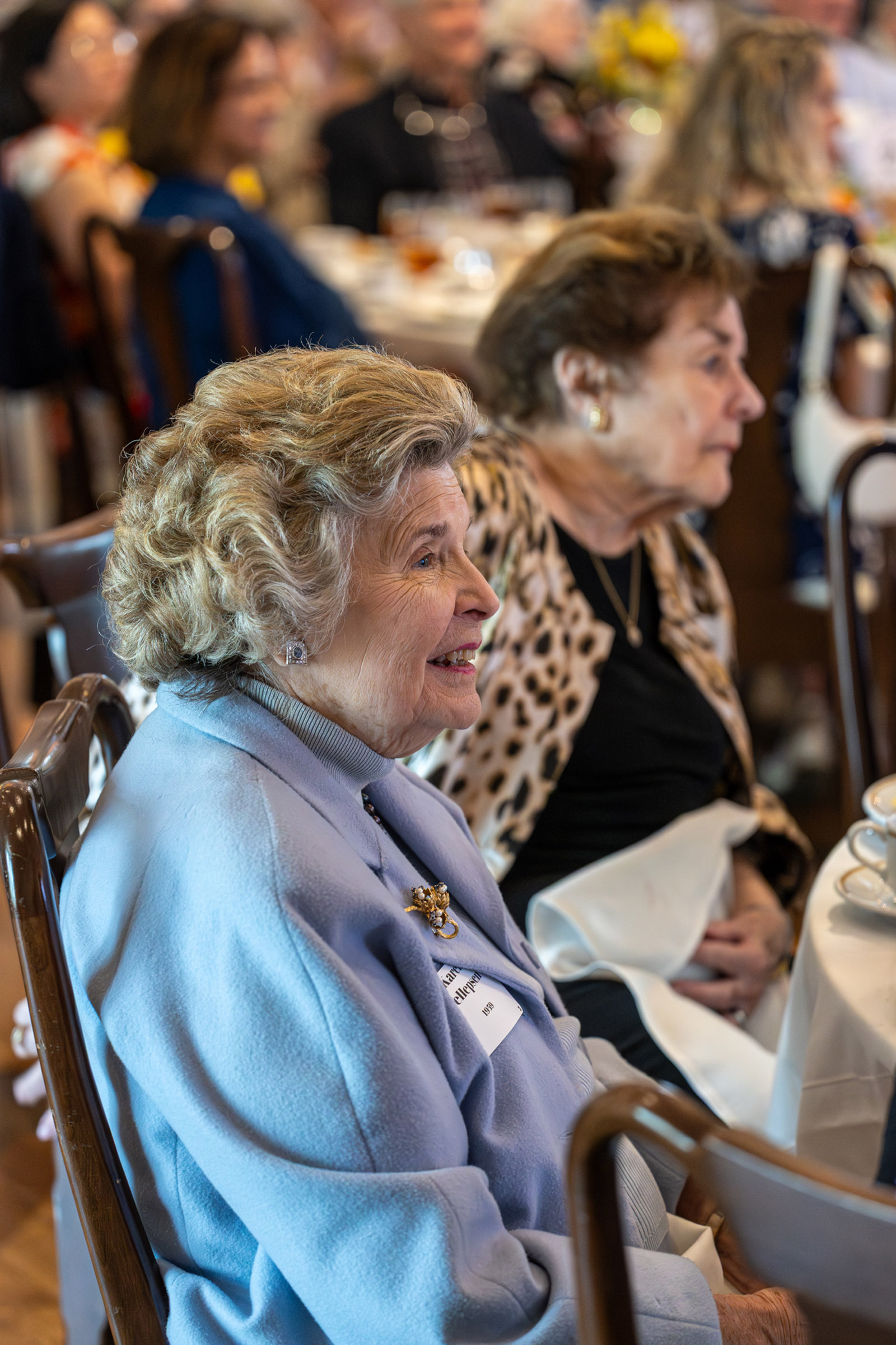 LHSAA Photo 14 – Honoree Karen Tellspsen, class of 1958, watching the tribute presentation