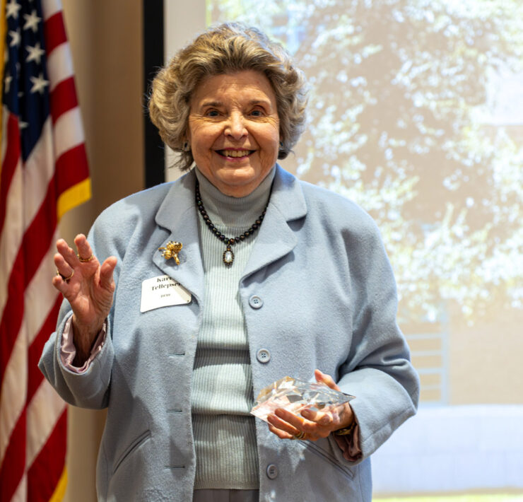 LHSAA Photo 28 – Karen Tellepsen, class of 1958, with her Reach for the Stars Award