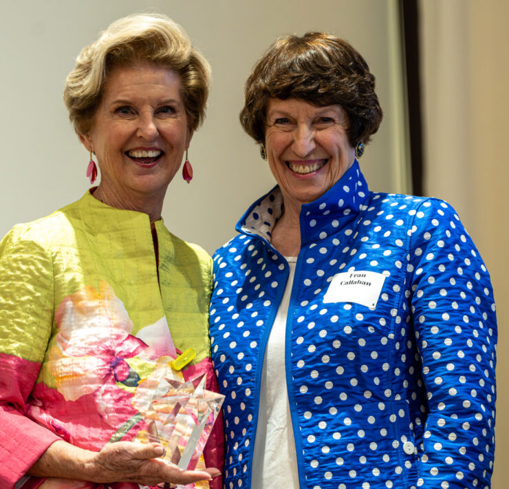 LHSAA Photo 29 (L to R) Terrylin Gregory Neale, class of 1958, receiving her Reach for the Stars Award from the Lamar Alumni Association Founder and Board Member, Fran Callahan