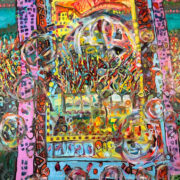 Tumbling Weedeaters, Rock Romano 2026, Acrylic on Panel, 48 x 38