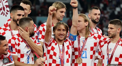 Croatia, led by Luka Modrić, after winning the Bronze in Qatar